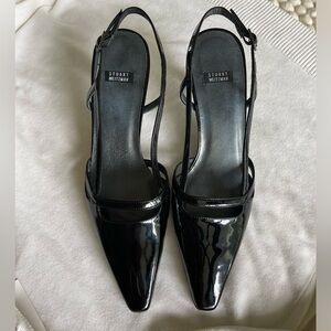 STUART WEITZMAN Leather Slingback Heels